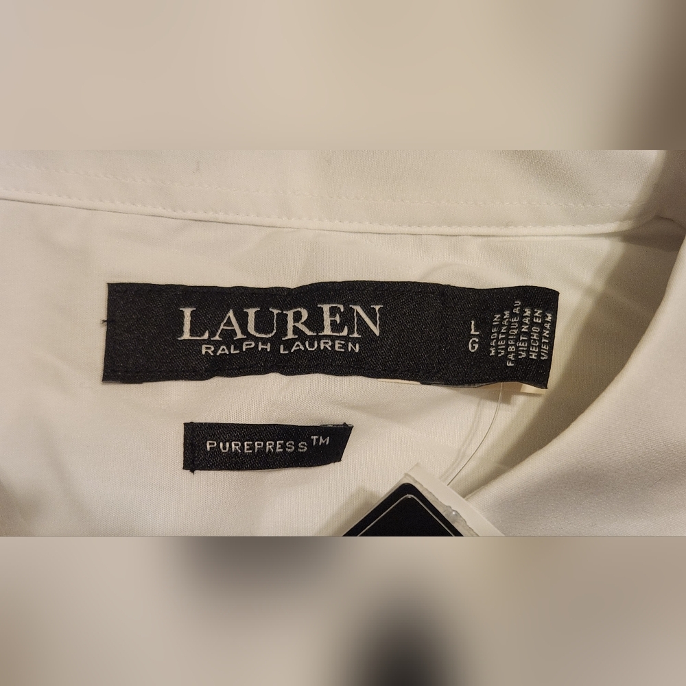 Lauren Ralph Lauren Classic Fit Easy Care Cotton Shirt. White. Size L. NWT - Picture 3 of 9